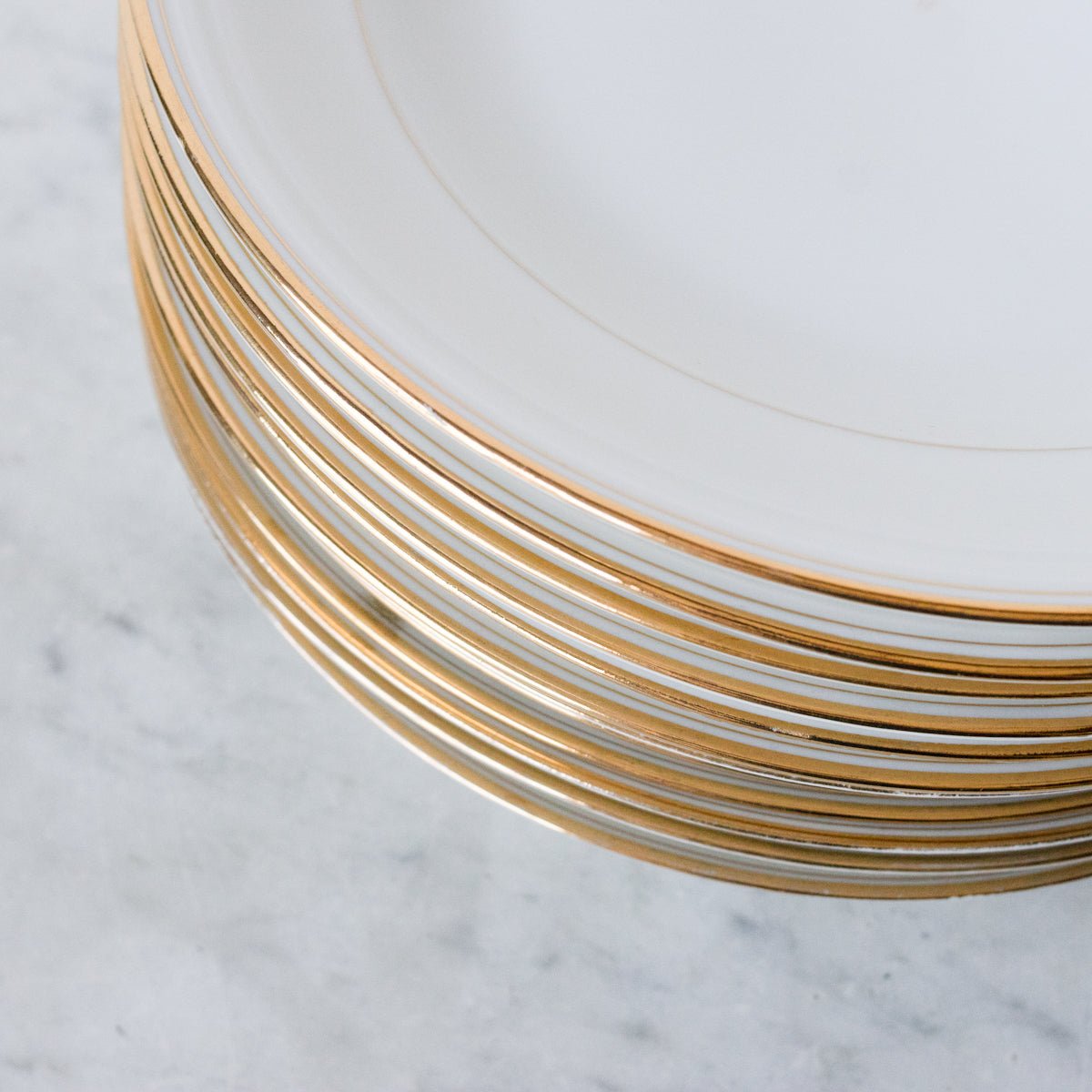 Gold Rim Soup Bowl Eclectic Set Of 4 - elsie green - The French Kitchen