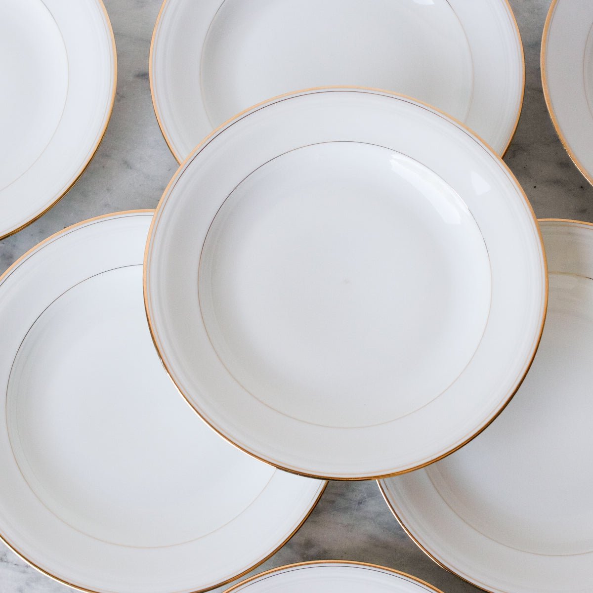 Gold Rim Soup Bowl Eclectic Set Of 4 - elsie green - The French Kitchen