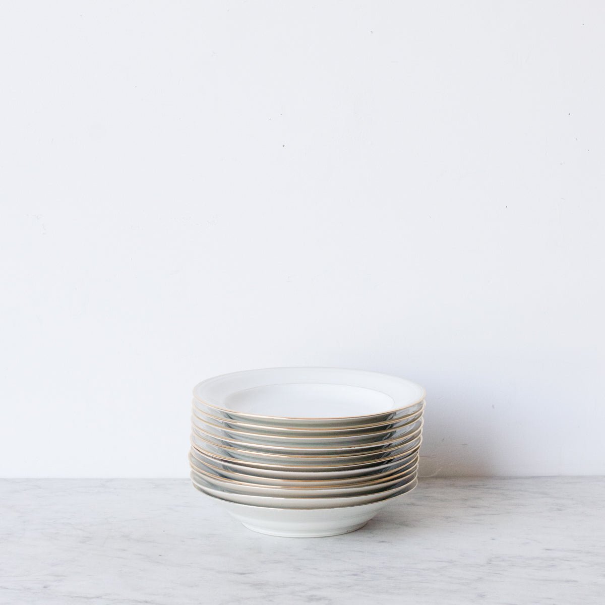 Gold Rim Soup Bowl Eclectic Set Of 4 - elsie green - The French Kitchen