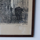 Gothic Cathedral Drawing | Dated 1950 - elsie green - art