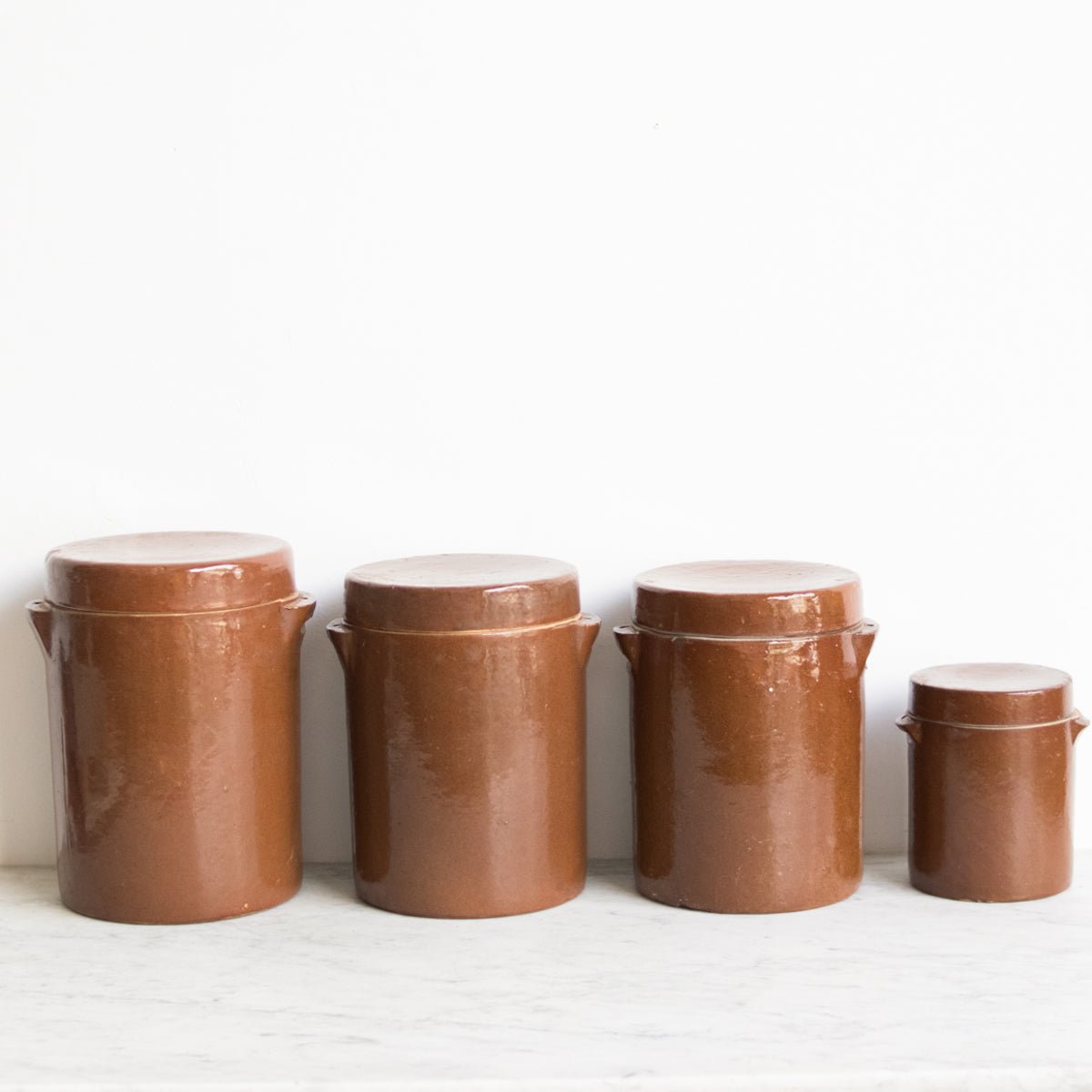 Graduated Set Of Four Crocks | Brown - elsie green - The French Kitchen