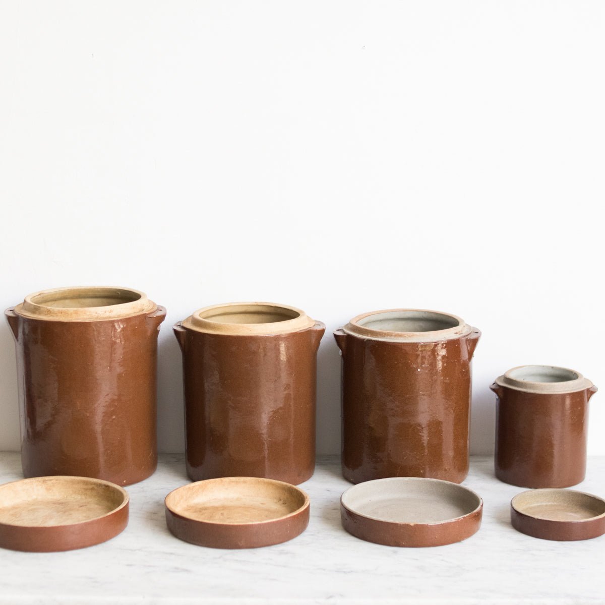 Graduated Set Of Four Crocks | Brown - elsie green - The French Kitchen