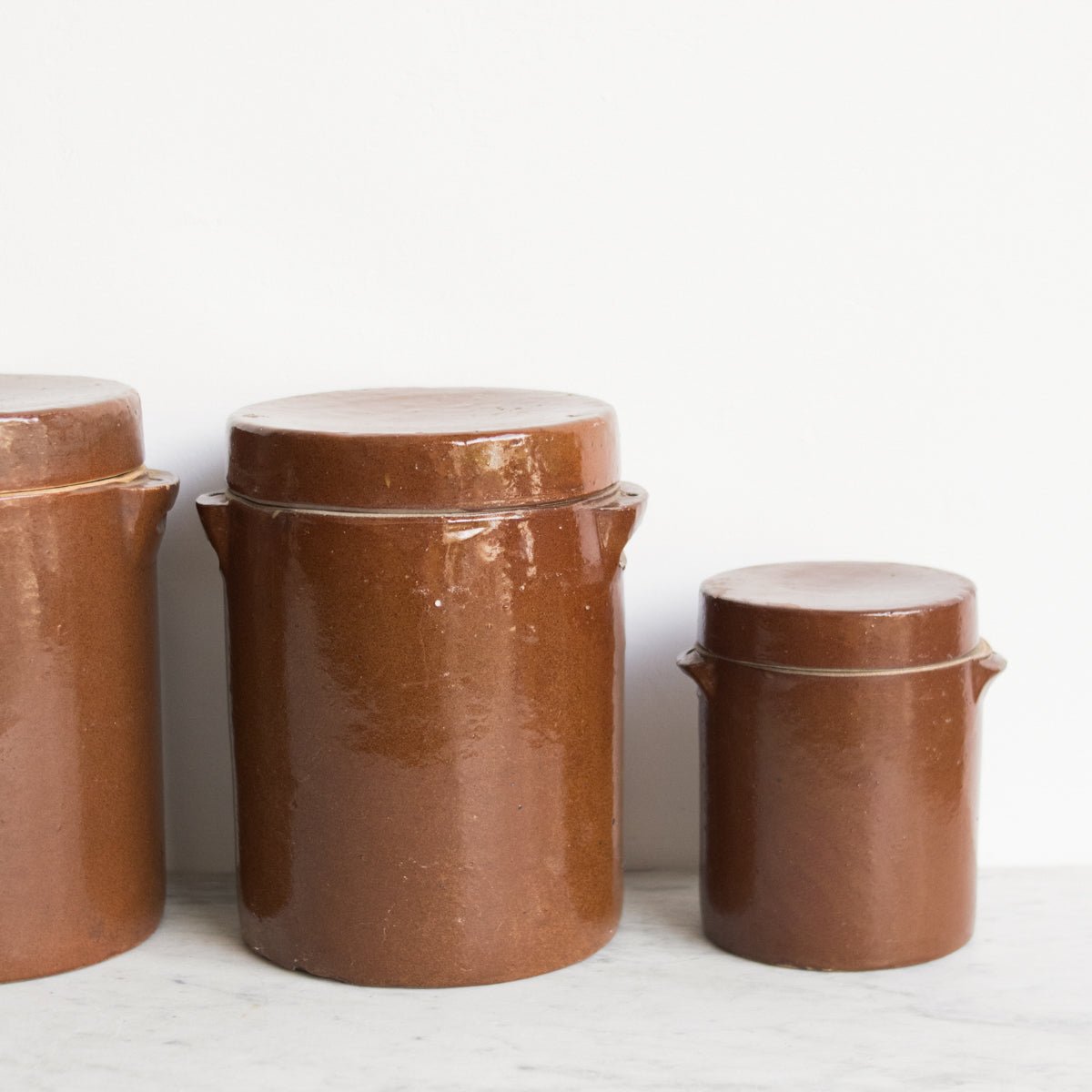 Graduated Set Of Four Crocks | Brown - elsie green - The French Kitchen