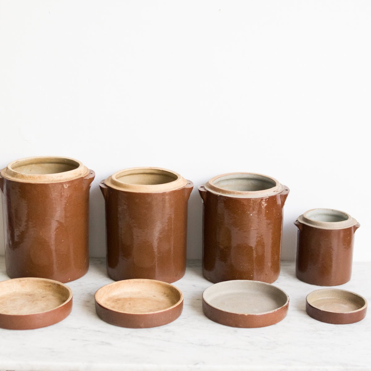 Graduated Set Of Four Crocks | Brown - elsie green - The French Kitchen