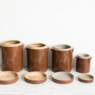 Graduated Set Of Four Crocks | Brown - elsie green - The French Kitchen