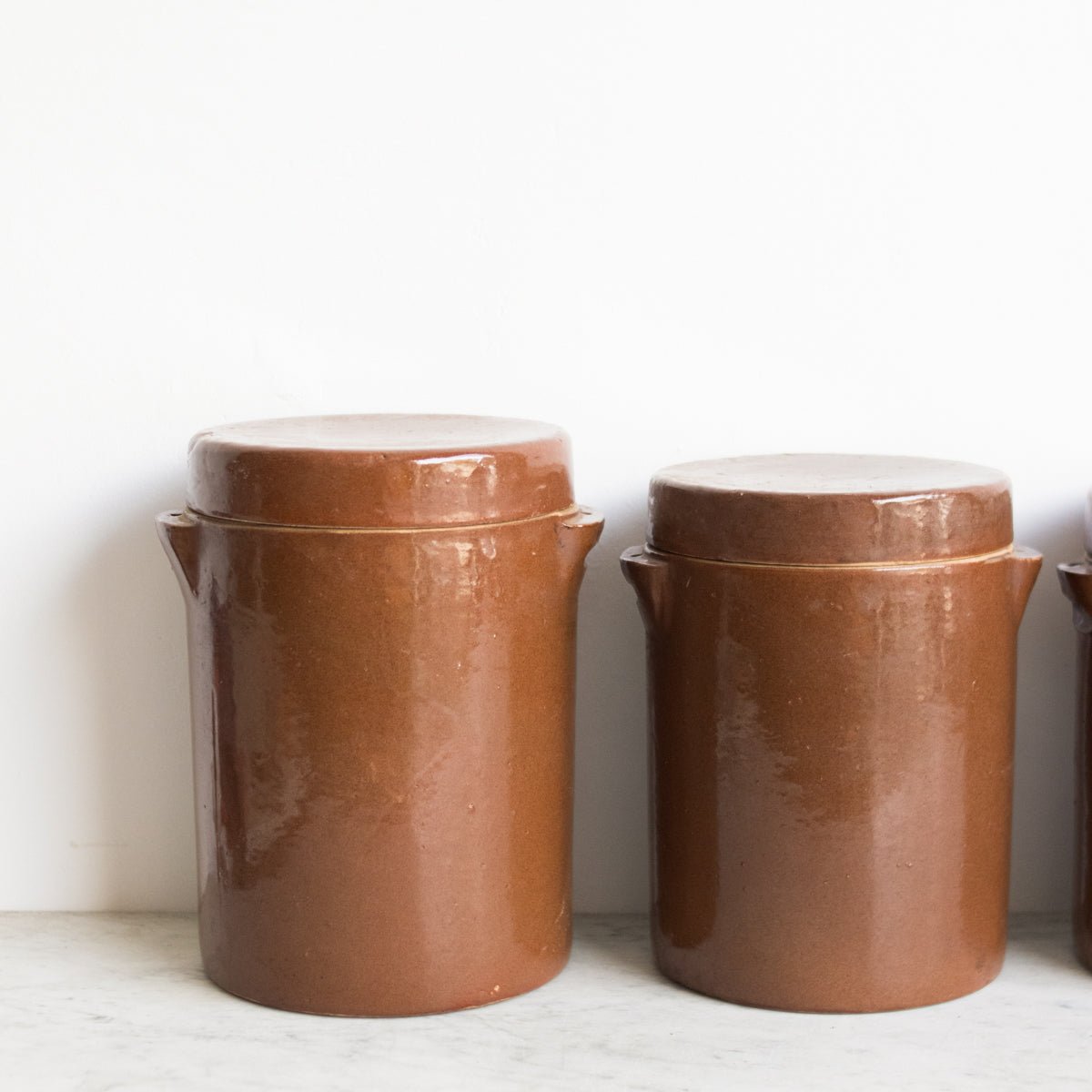 Graduated Set Of Four Crocks | Brown - elsie green - The French Kitchen