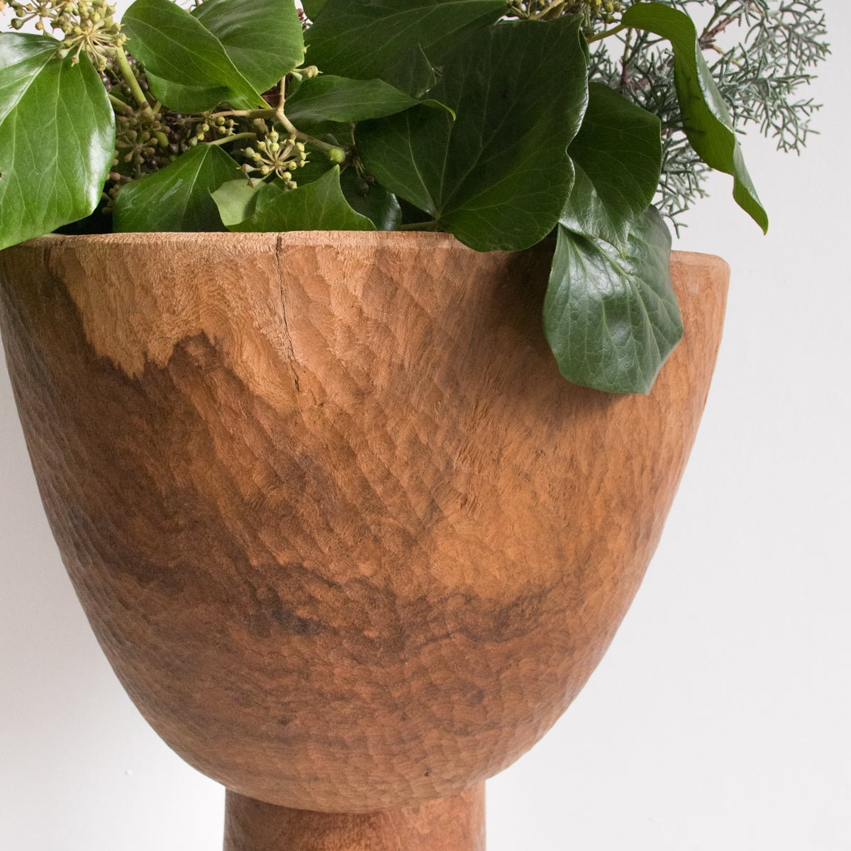 Grande Carved Wood Urn - elsie green - decor