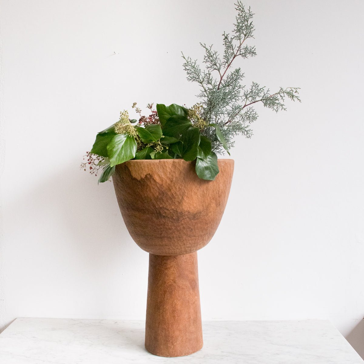 Grande Carved Wood Urn - elsie green - decor