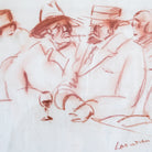 Group of Gentlemen in Conte Crayon Drawing - elsie green - art