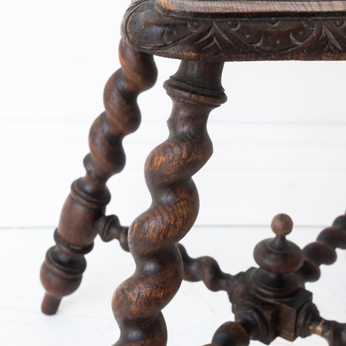 Hand Carved Spindle Stool - elsie green - furniture