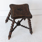 Hand Carved Spindle Stool - elsie green - furniture