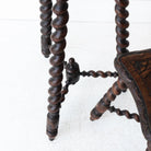 Hand Carved Spindle Stool - elsie green - furniture