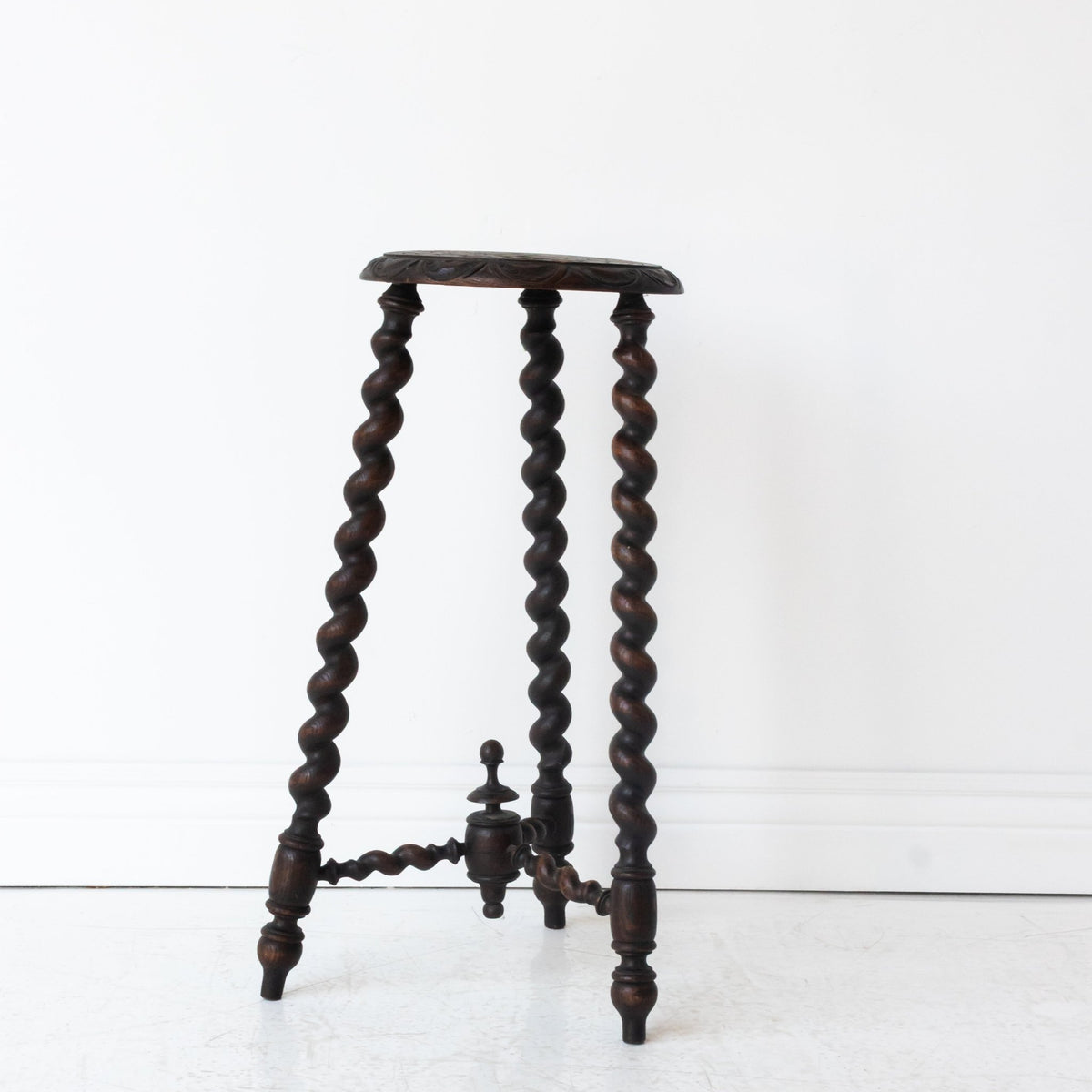 Hand Carved Spindle Stool - elsie green - furniture