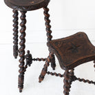 Hand Carved Spindle Stool - elsie green - furniture