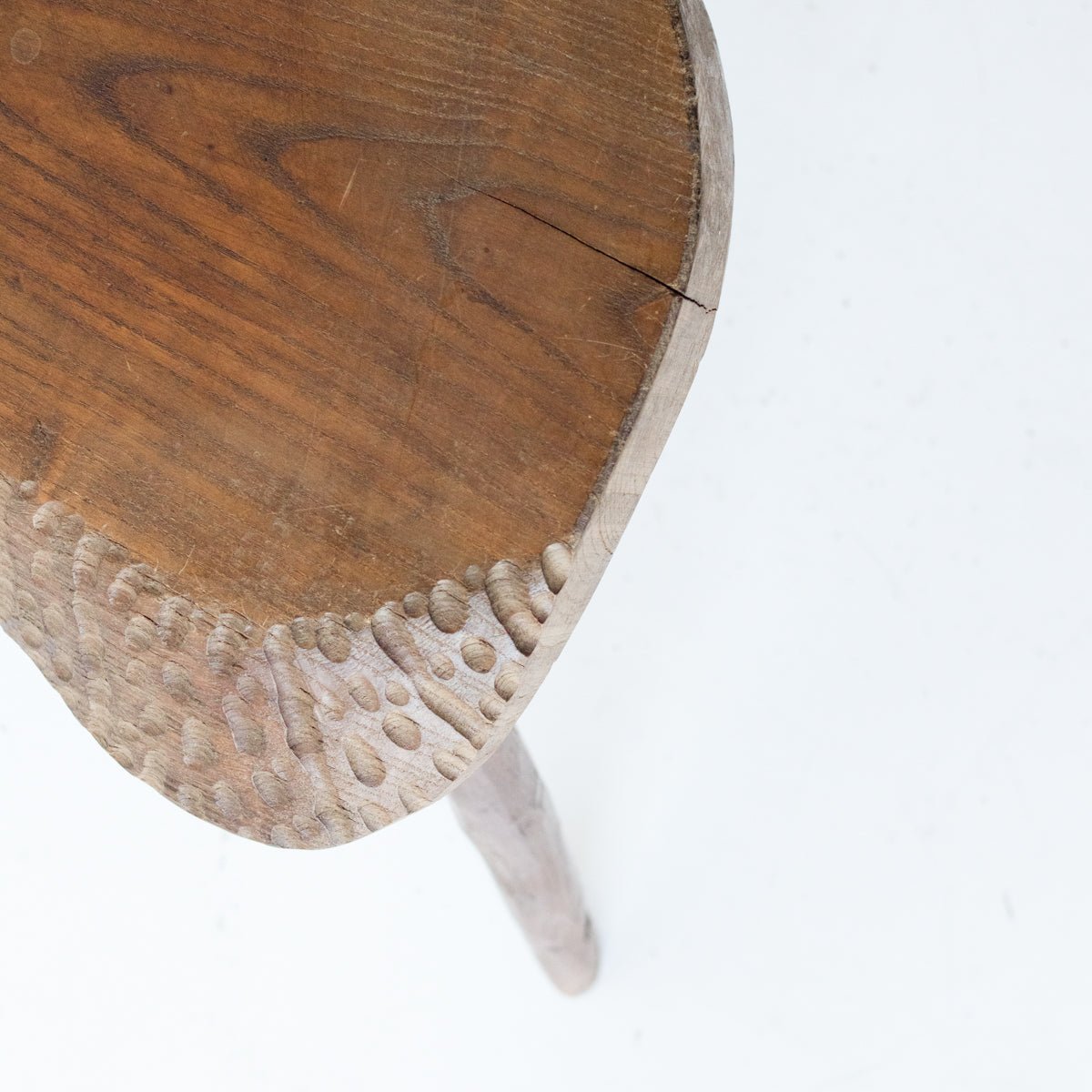 Hand Carved Tripod Stool - elsie green - furniture