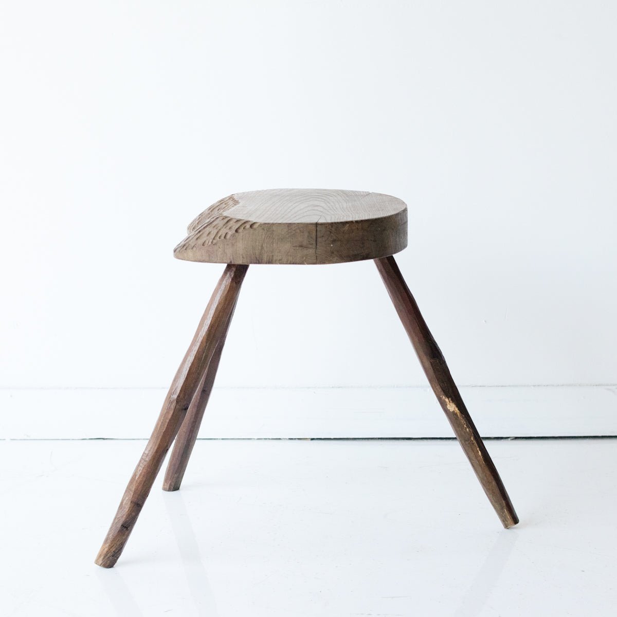 Hand Carved Tripod Stool - elsie green - furniture