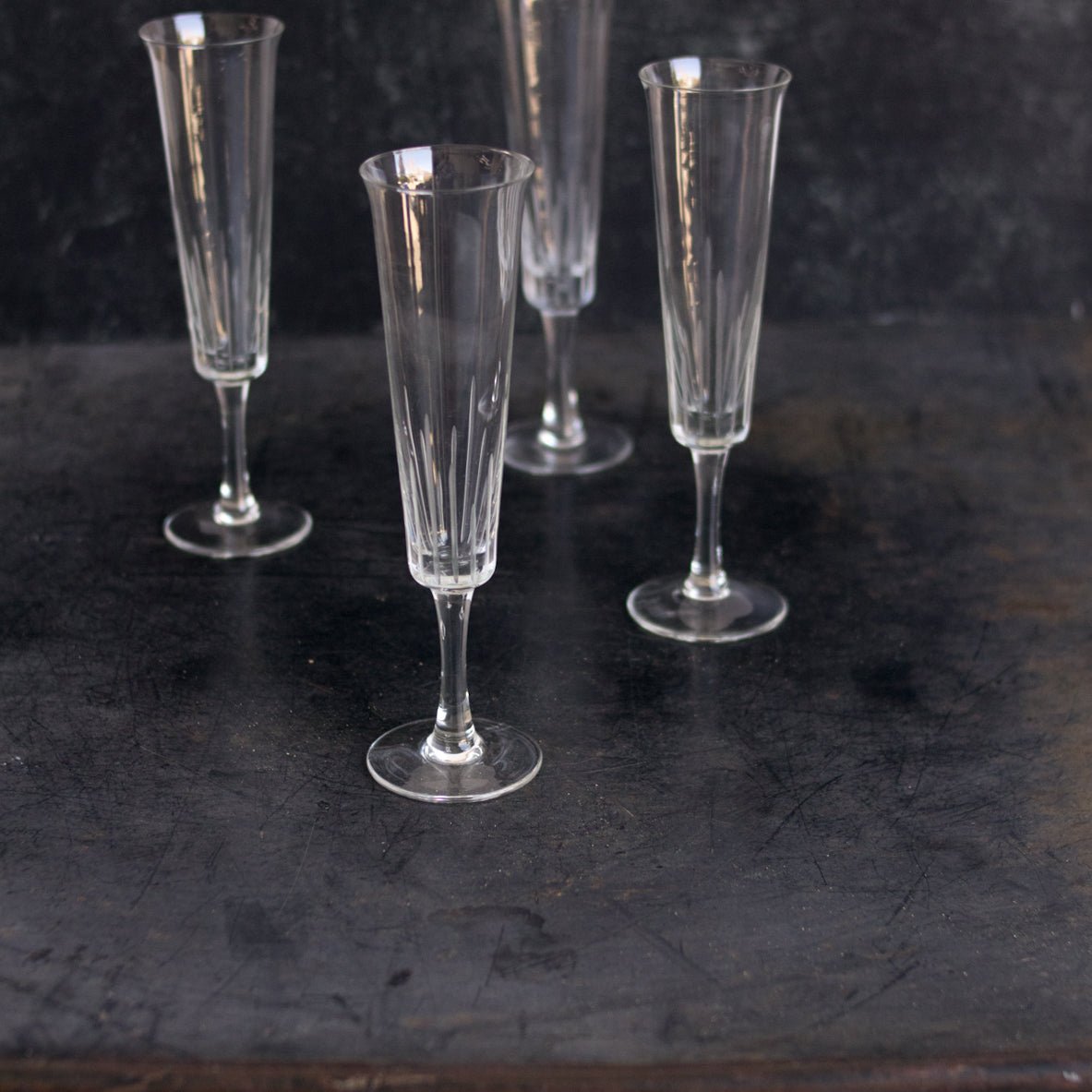 Hand Cut Crystal Champagne Coupe Set of 4 - elsie green - the french kitchen