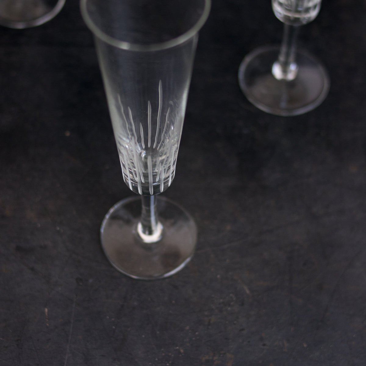 Hand Cut Crystal Champagne Coupe Set of 4 - elsie green - the french kitchen