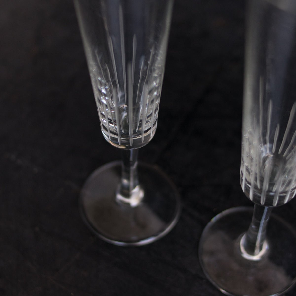 Hand Cut Crystal Champagne Coupe Set of 4 - elsie green - the french kitchen