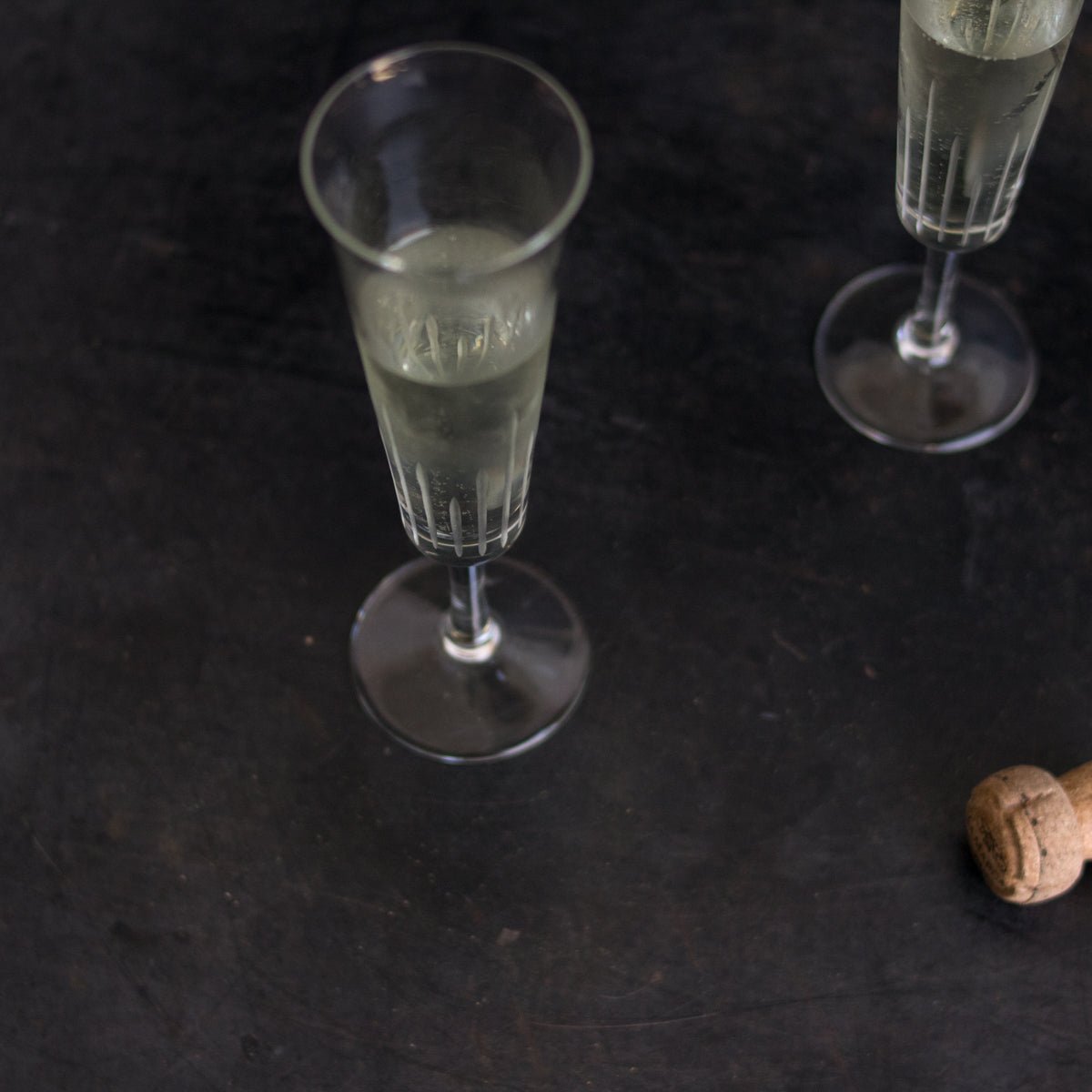 Hand Cut Crystal Champagne Coupe Set of 4 - elsie green - the french kitchen