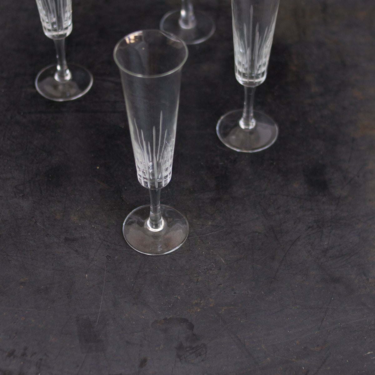 Hand Cut Crystal Champagne Coupe Set of 4 - elsie green - the french kitchen