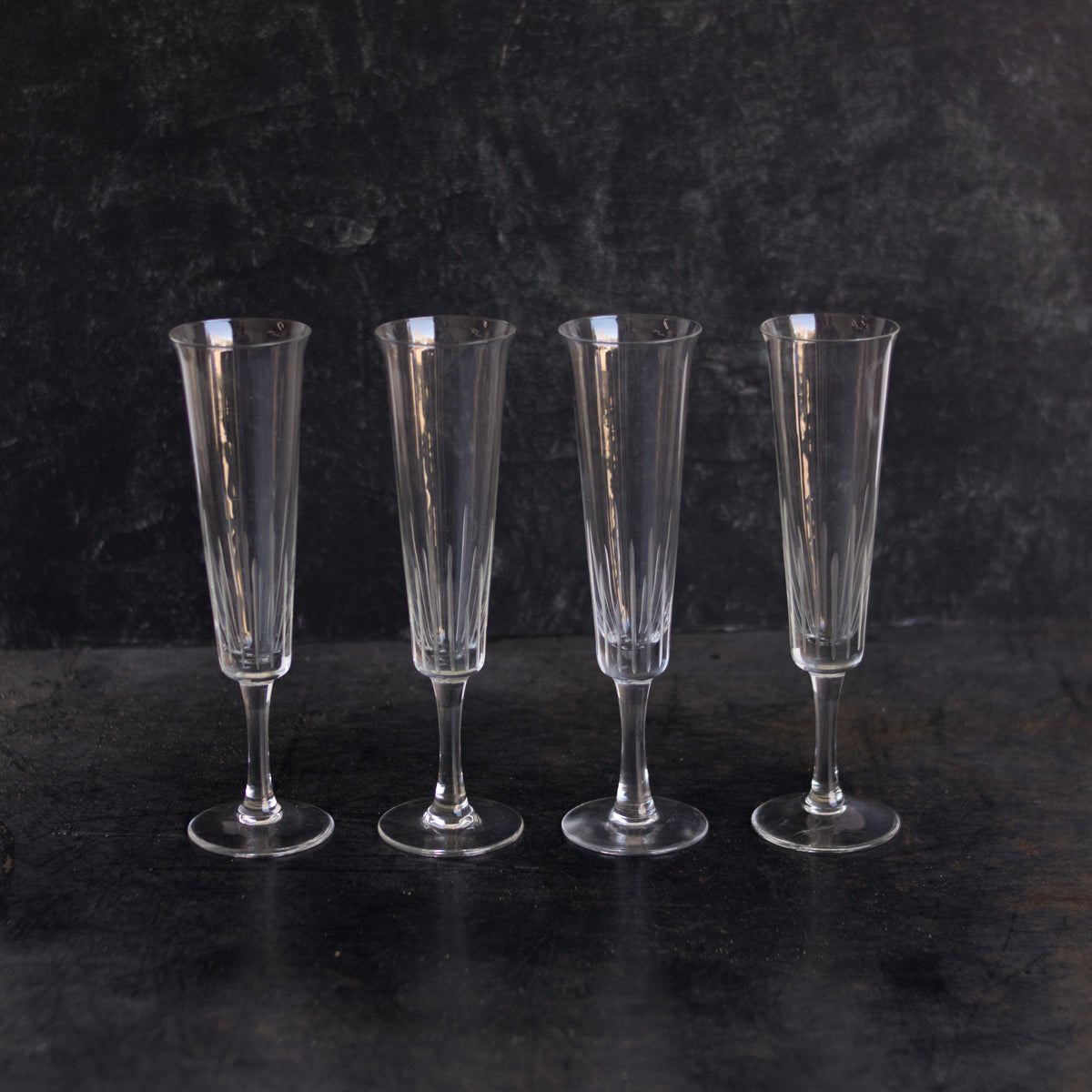 Hand Cut Crystal Champagne Coupe Set of 4 - elsie green - the french kitchen