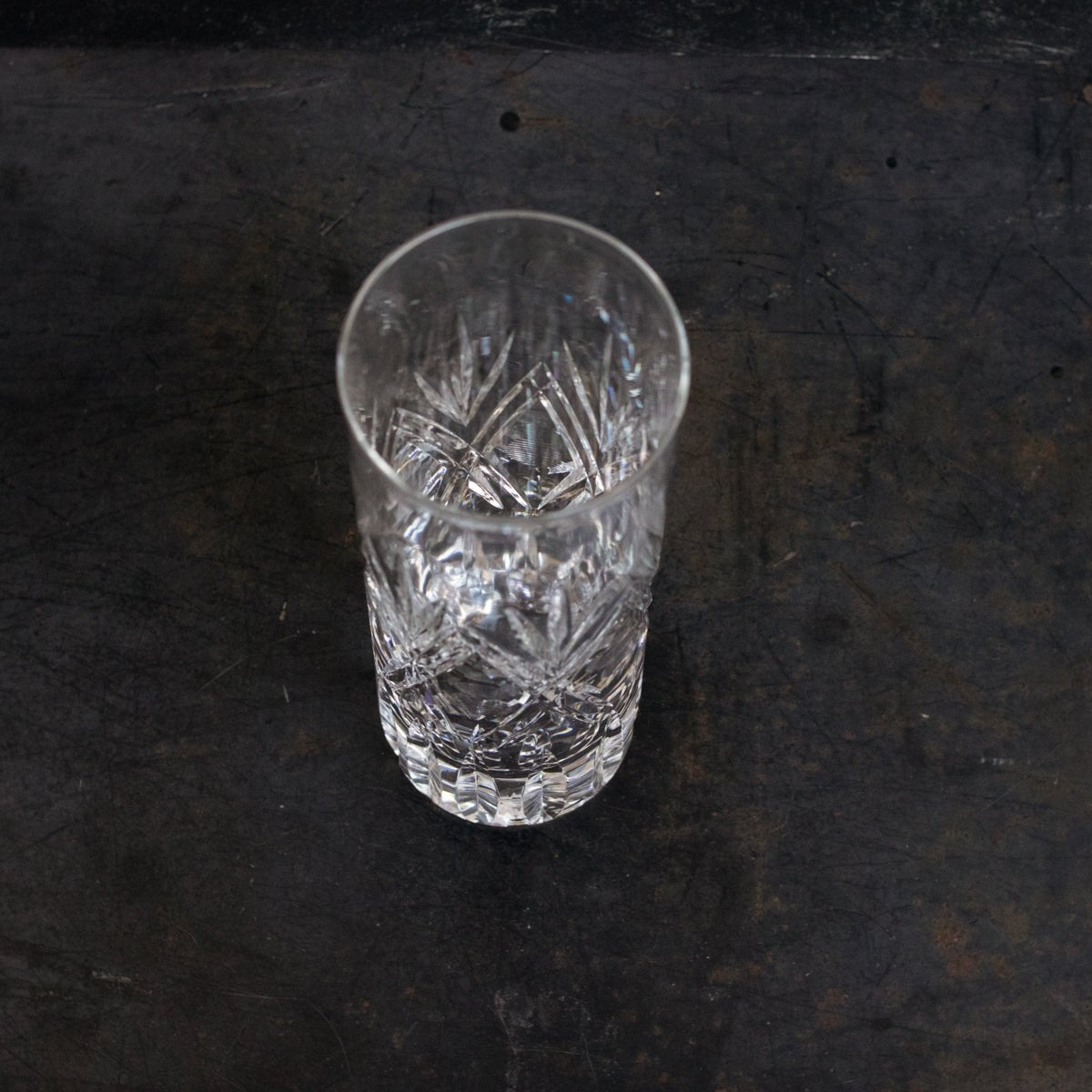 Hand Cut Tall Crystal Bar Glass Set Of 6 - elsie green - The French Kitchen