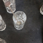 Hand Cut Tall Crystal Bar Glass Set Of 6 - elsie green - The French Kitchen