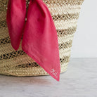 Hand Embroidered Bandana - elsie green - textiles