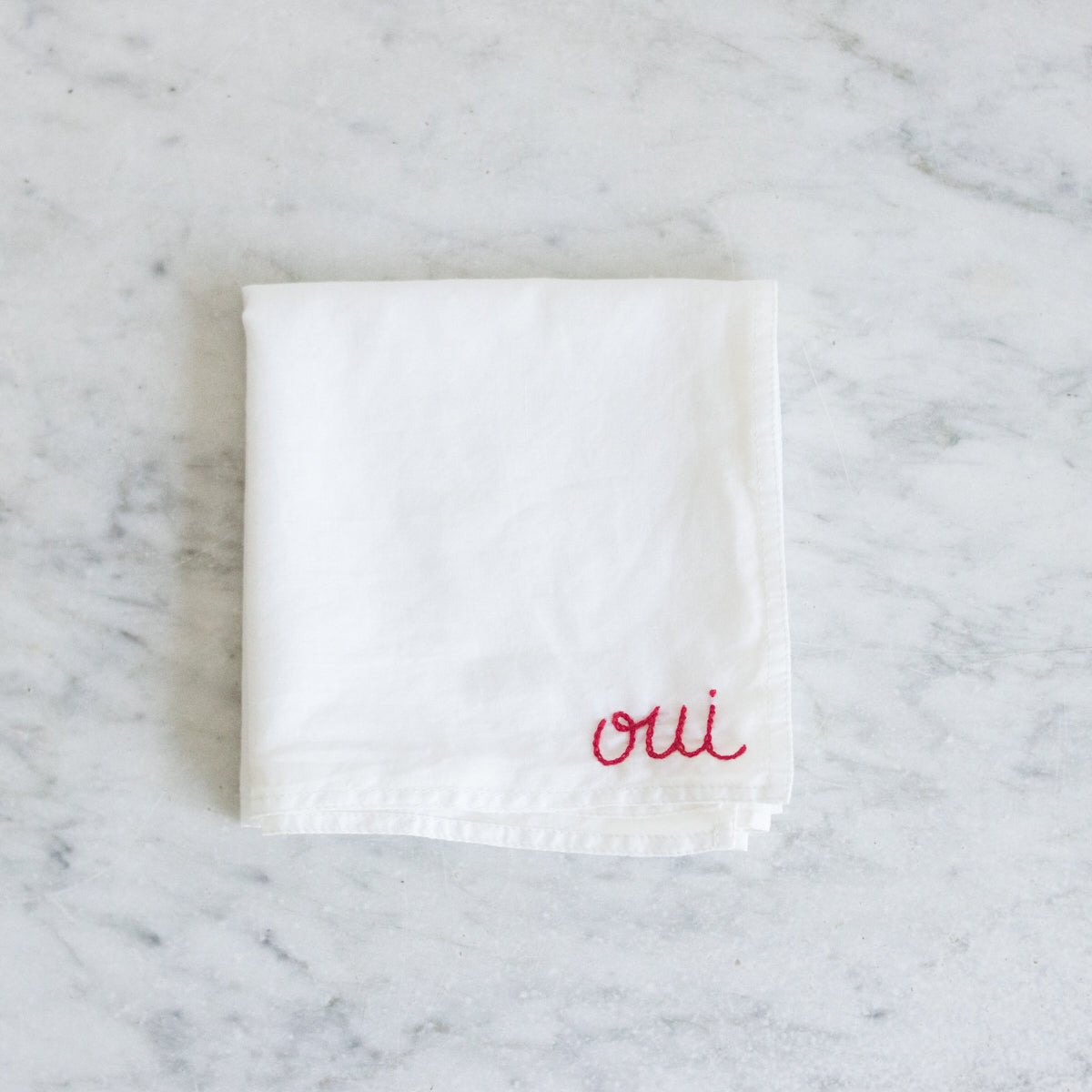 Hand Embroidered Bandana - elsie green - textiles