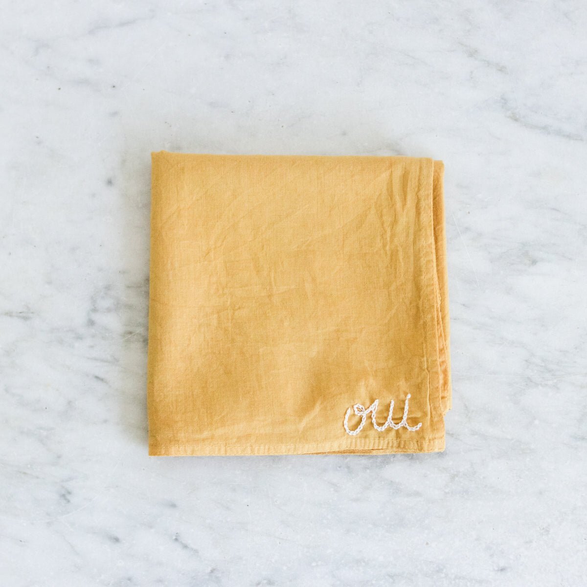 Hand Embroidered Bandana - elsie green - textiles