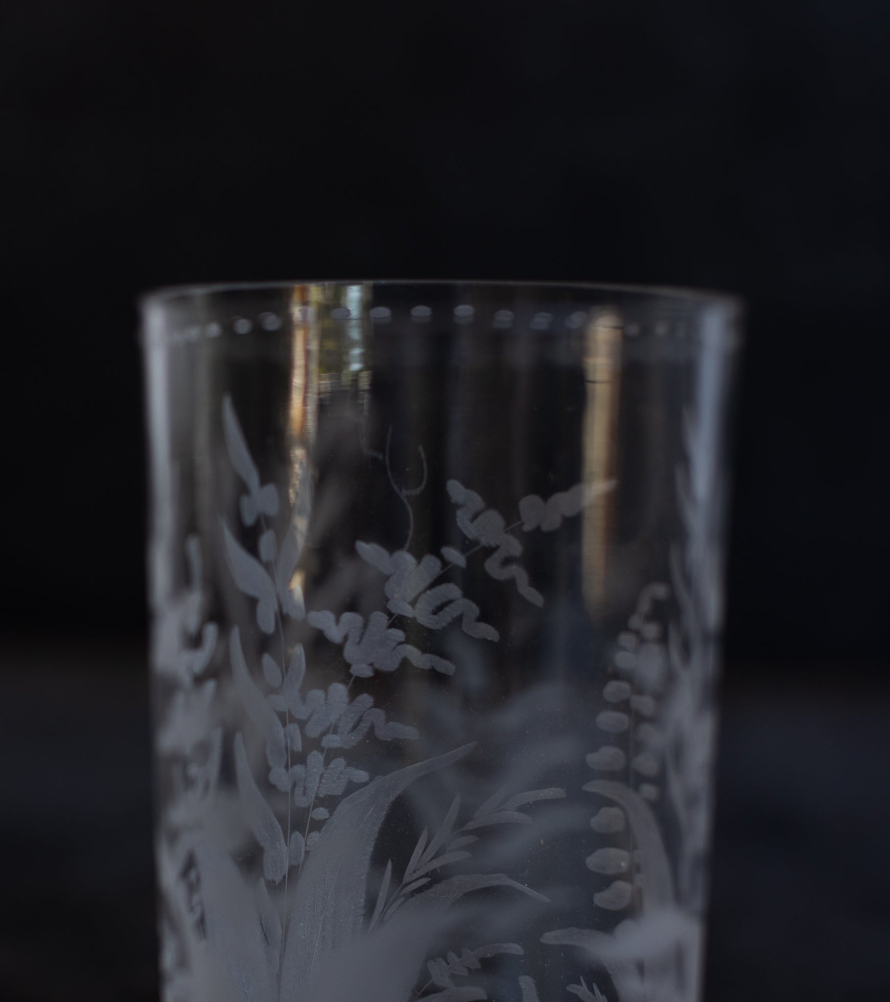 Hand Engraved Blown Glass Tumbler - elsie green - the french kitchen