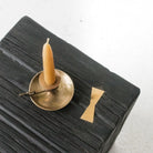 Hand Hewn Side Table with Brass Bow Tie - elsie green - furniture