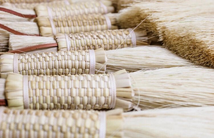 Hand Made Leather Dustpan and Whisk - elsie green - decor