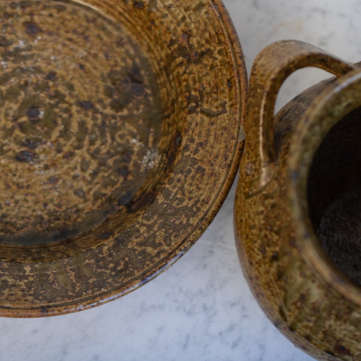 Hand Made Stoneware Crock & Plate | Signed by Artist. - elsie green - decor
