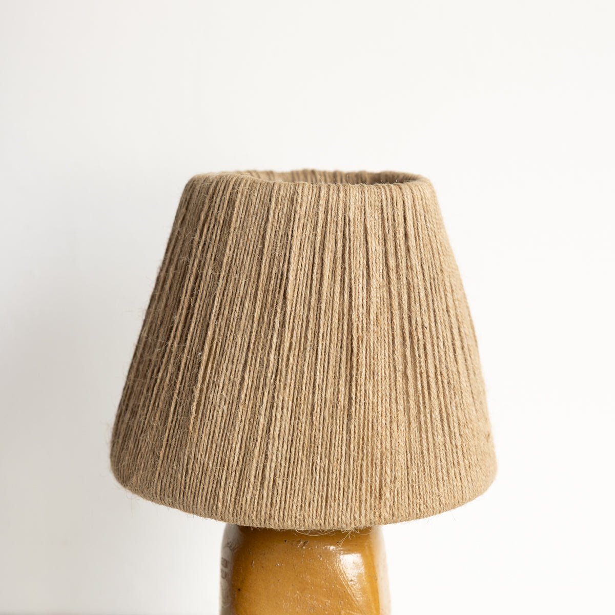 Hand Made Stoneware Lamp with Jute Shade - elsie green - decor