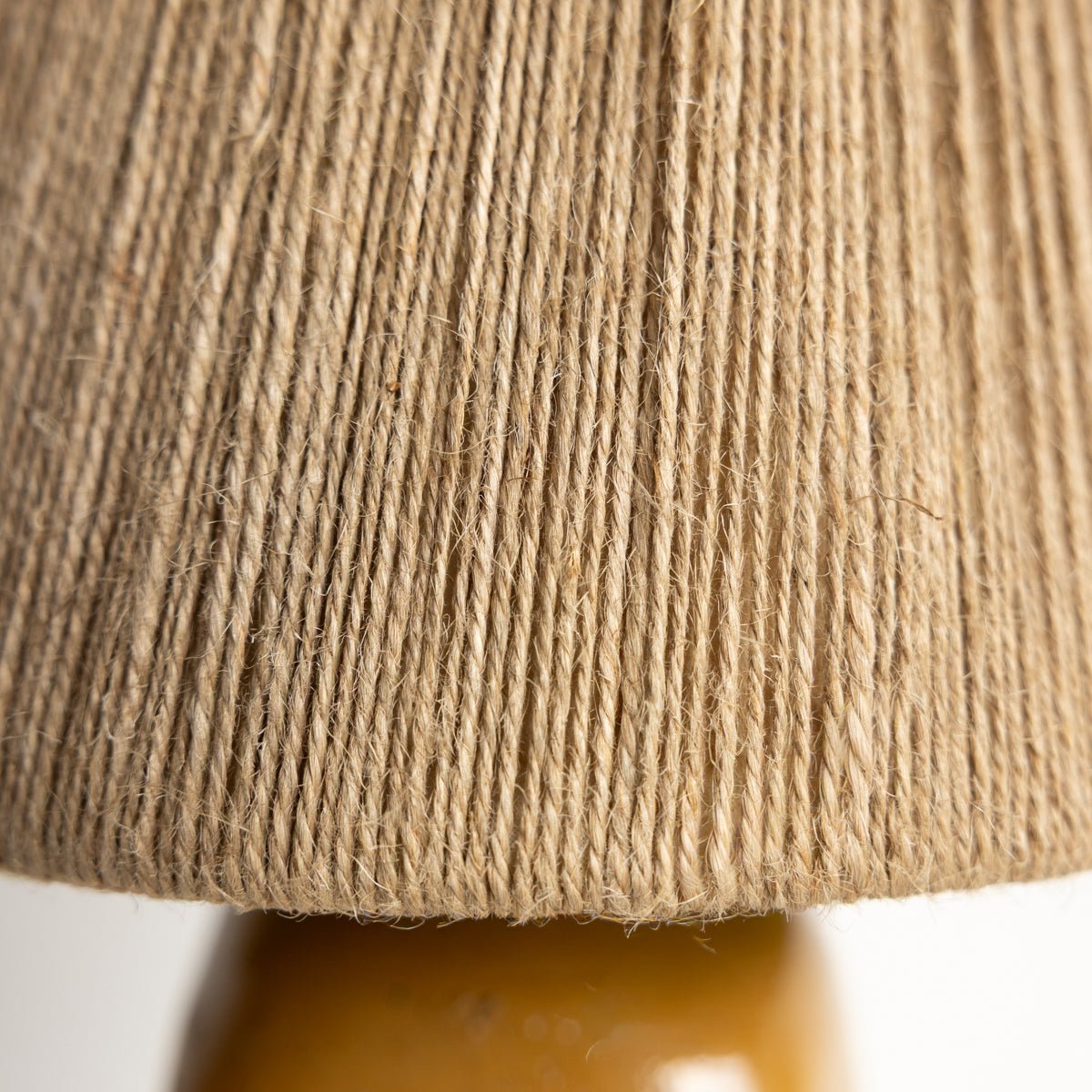 Hand Made Stoneware Lamp with Jute Shade - elsie green - decor