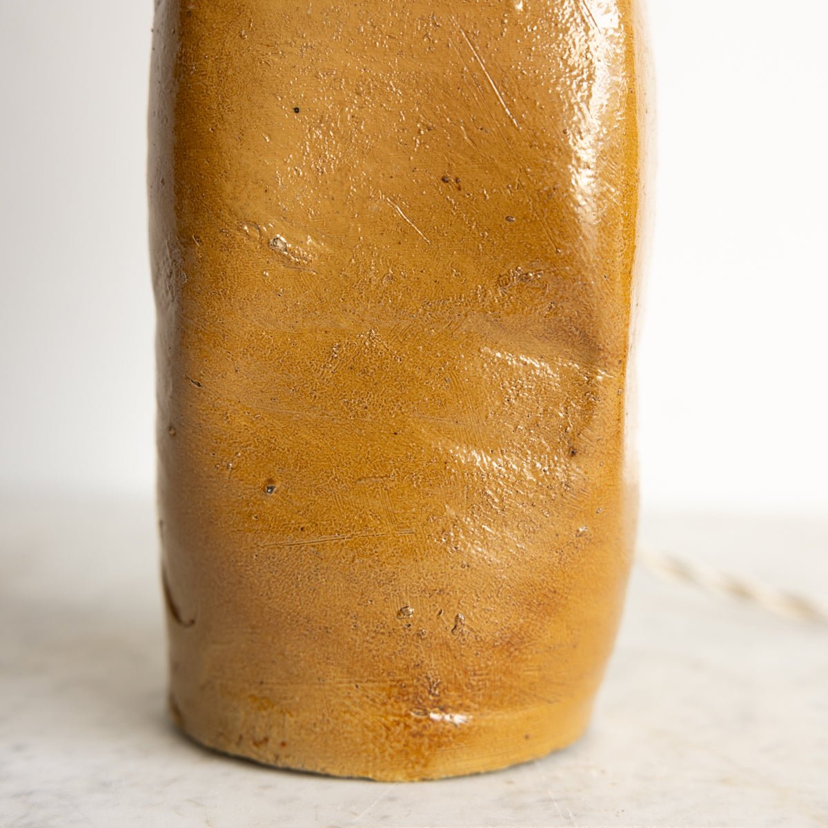 Hand Made Stoneware Lamp with Jute Shade - elsie green - decor