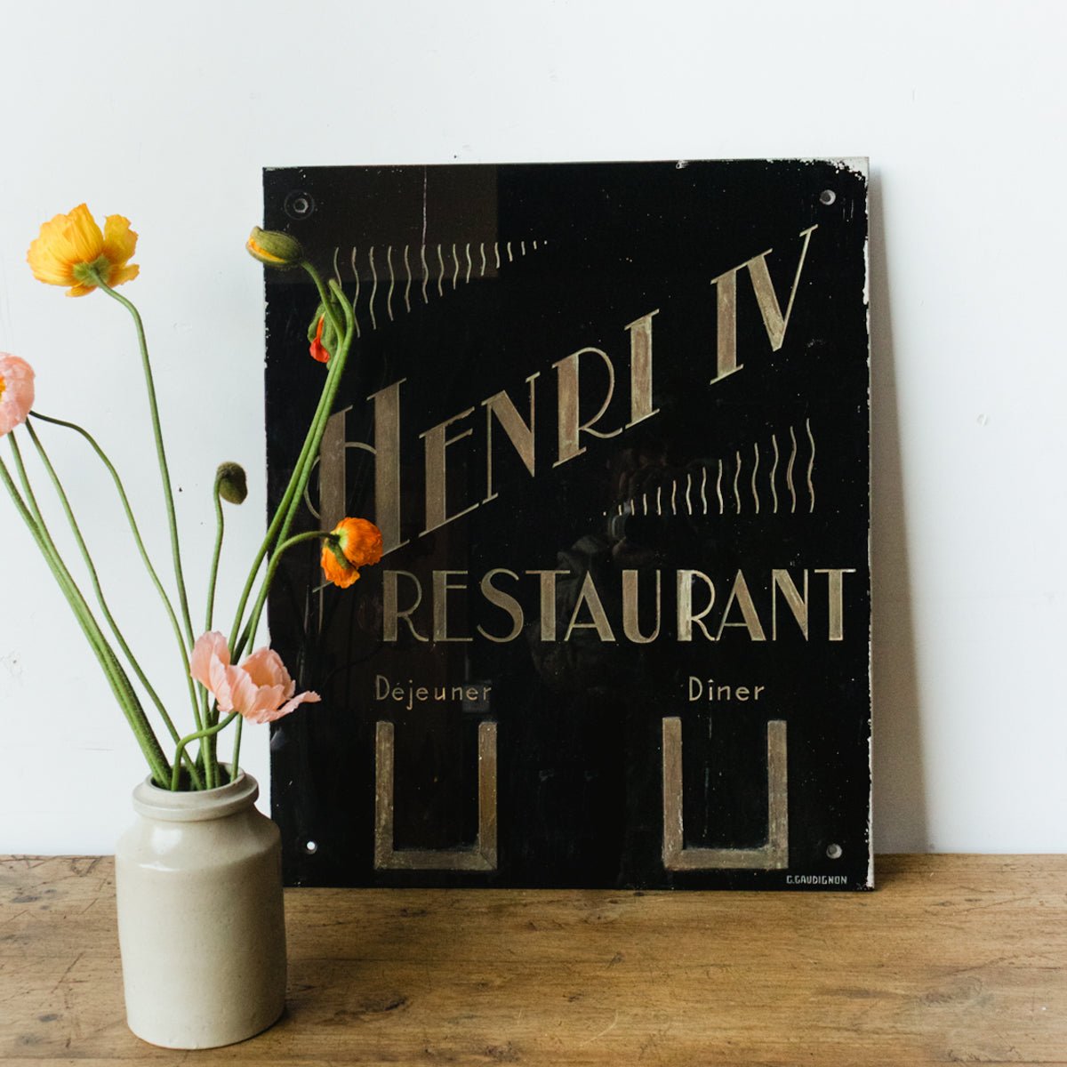 Henri IV Aveyron Restaurant Sign - elsie green - art