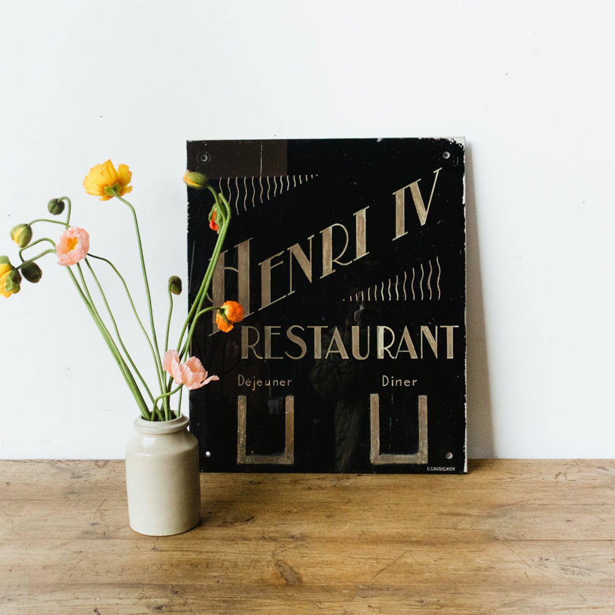 Henri IV Aveyron Restaurant Sign - elsie green - art