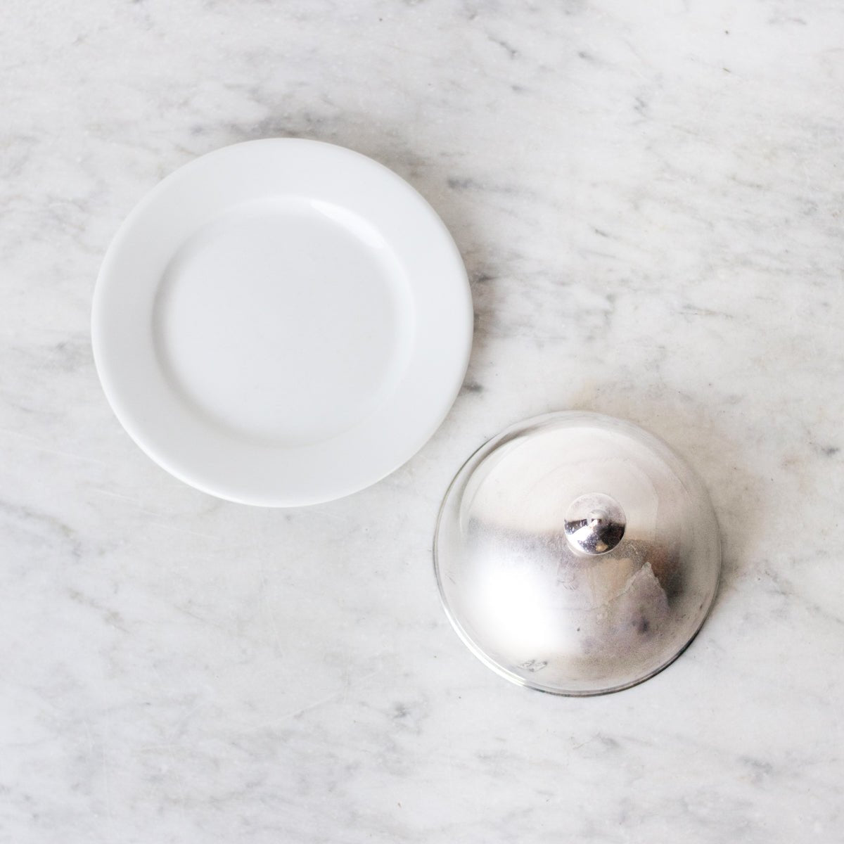 Hotel Silver Dome with Porcelain Plate - elsie green - the french kitchen