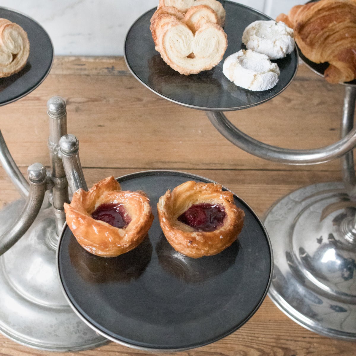 Hotel Silver Pastry Stand - elsie green - the french kitchen