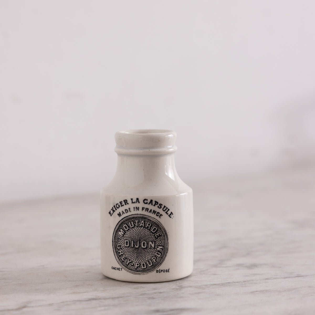 Imprinted Ironstone Mustard Pot - elsie green - the french kitchen