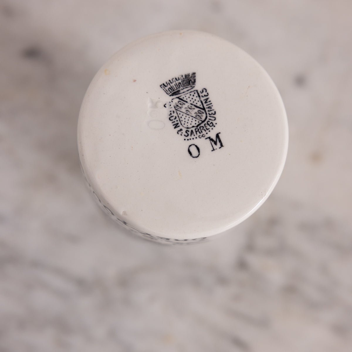 Imprinted Ironstone Mustard Pot - elsie green - the french kitchen