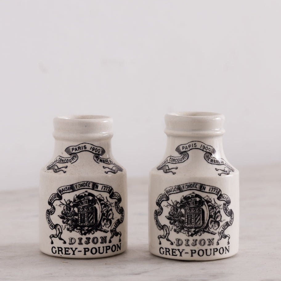 Imprinted Ironstone Mustard Pot - elsie green - the french kitchen