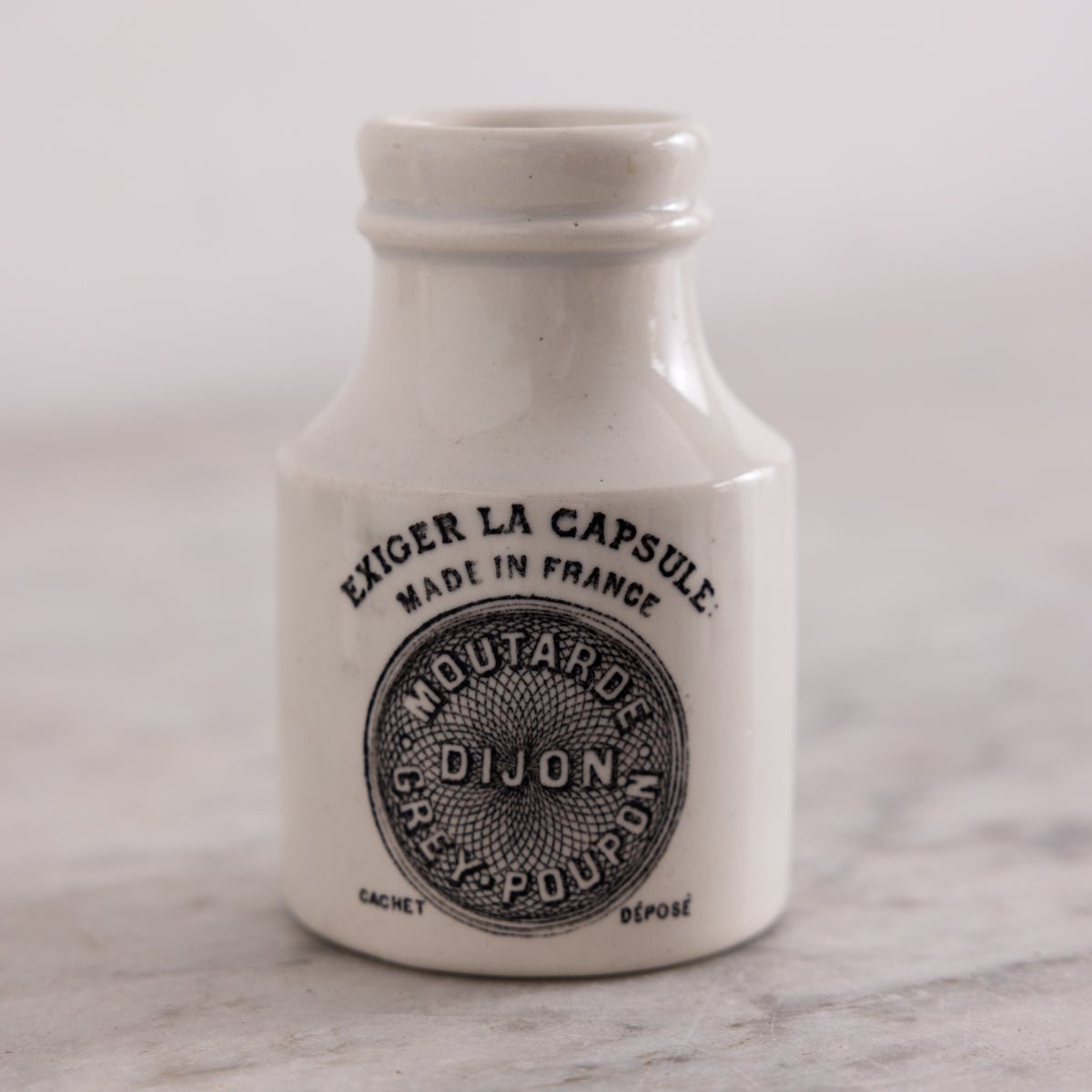 Imprinted Ironstone Mustard Pot - elsie green - the french kitchen