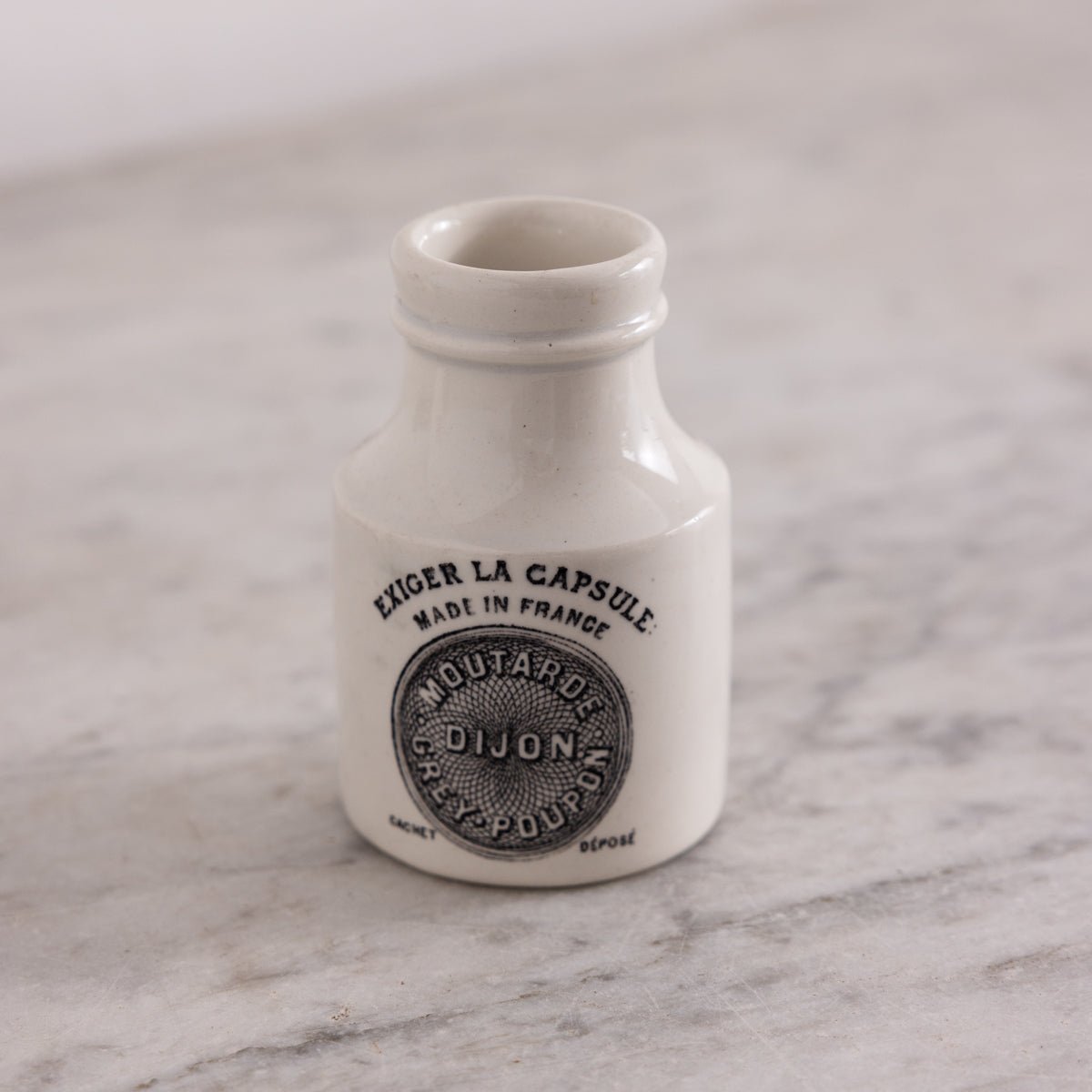 Imprinted Ironstone Mustard Pot - elsie green - the french kitchen