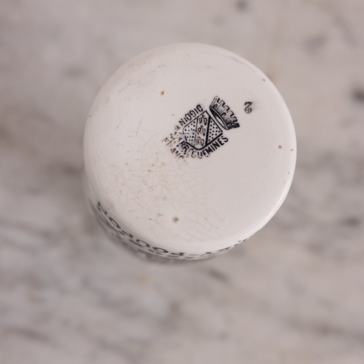 Imprinted Ironstone Mustard Pot - elsie green - the french kitchen