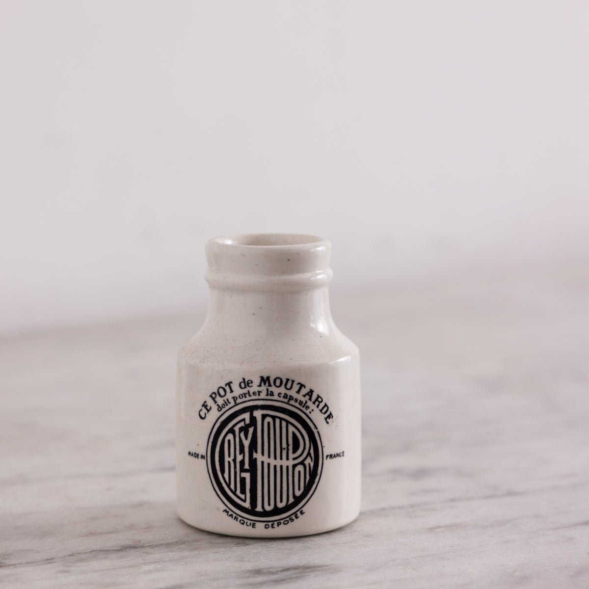 Imprinted Ironstone Mustard Pot - elsie green - the french kitchen