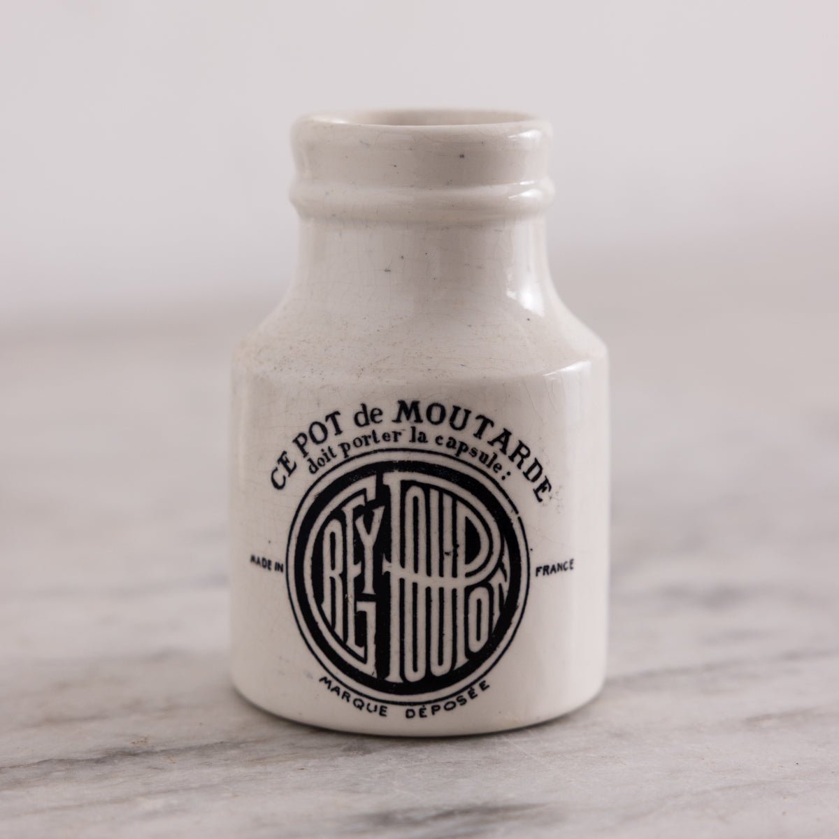 Imprinted Ironstone Mustard Pot - elsie green - the french kitchen